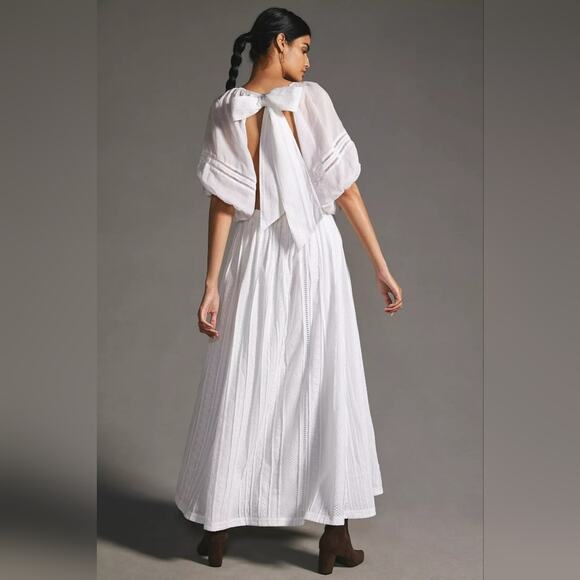 NEW Anthropologie Joslin Backless Linen Maxi Dress - Picture 4 of 5